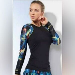 Women’s Lucky In Love Aurora Long Sleeve Athletic Tennis Top Size Small